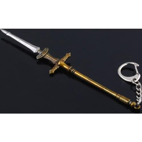 RJ Dark Souls Hunting Dragon Gun Keychain Dragon Hunter Onsteins Cross Gun Long Gun Metal Pendant Car Jewelry Accessories Gift