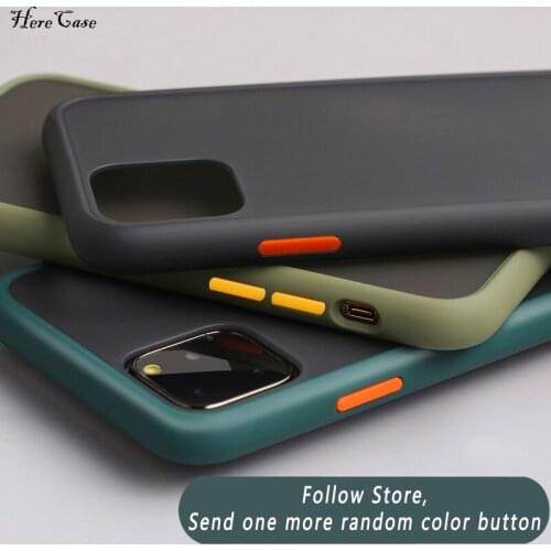 Phone Case for iPhone 11 Case For iPhone 11 Pro X XR XS Max 7 8 Plus Luxury Contrast Color Frame Matte Hard PC Protective