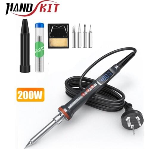 Handskit 90W Digital Electrical Soldering Iron kit Thermal Control Soldering Iron with 4 Wire Core and 5 Tips Welding Tools