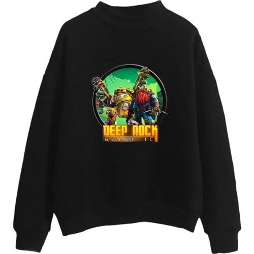 Deep Rock Galactic Game Fashion Turtleneck Sweatshirts Women Men Long Sleeve Sweatshirts Hot Sale Casual Pullover Clothes