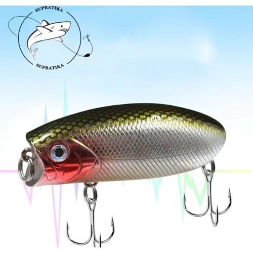 Artificial Popper 6cm/10g Freshwater Fishing Lure Hard Bait Diving Depth 0.5-1.5M Anti-Corrosion Bionic Plastic Fishing Bait