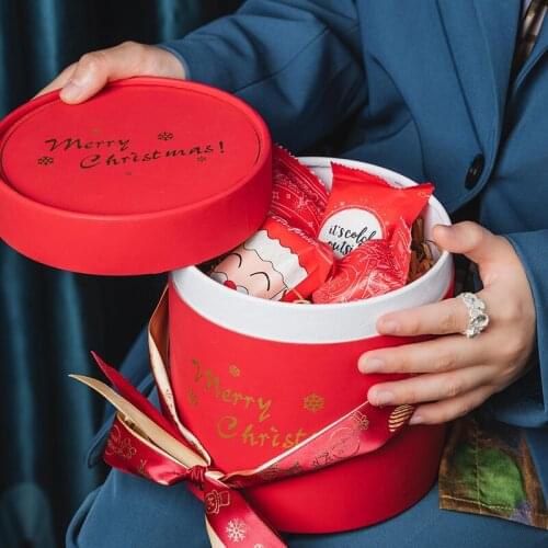 Christmas Presents Box Bouquet Mini Paper Packing Case Lid Hug Bucket Vase Replacement Florist Gift Storage Handheld Flowe