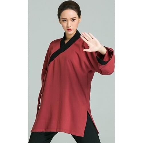 Linen Shaolin Monk Uniform Wushu Tai Chi Suit Martial Arts Kung Fu Clothes Wing Chun Monk Robe Martial Arts Exercise