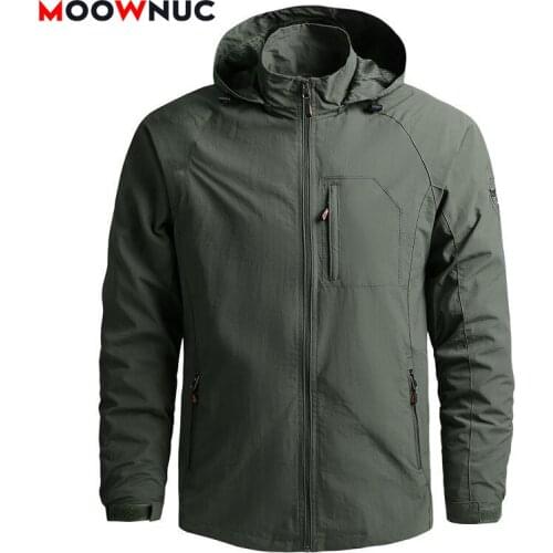 Fashion Coat Jacket for Men 2021 Casual Windbreaker New Autumn Winter Solid Brand Outdoors Mens Clothes Male Outerwear MOOWNUC