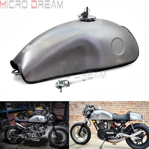 Motorcycle 2.6 Gallon Gas Tank 10L Cafe Racer Mojave Fuel Tank For Honda Suzuki Yamaha BMW RD50 RD350 RD400 R100R XV TR CB 750