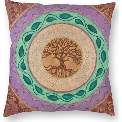 Soft Tree Of Life Throw Pillow Case Decoration Custom Square Cushion Cover 45x45 Pillowcover For Sofa Office Cushion