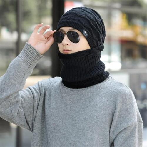 2021 New Winter Fashion Casual Beanie Knit Hat Warm Hats Thick Ribbed Hiking Outdoor Windproof Cold Hats Caps For Men