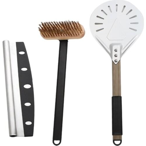 Pizza Peel Pizza Shovel Pizza Peel w/ Pizza Oven Brush and Pizza Cutter