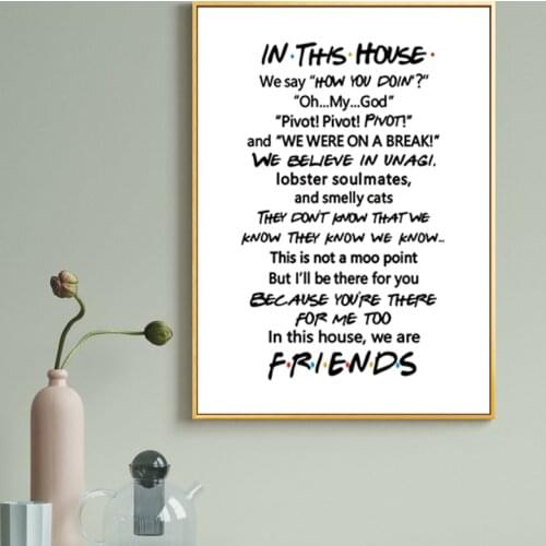 Friends TV Show Poster Quotes Canvas Art Print Painting Central Perk Poster Friends Design Wall Pictures for Living Room Decor