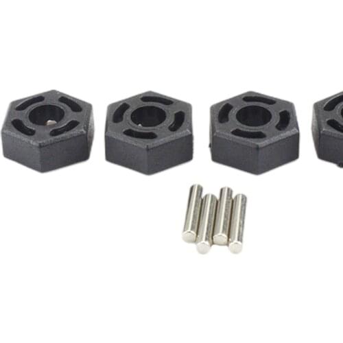 4x 1:10 Scale Plastic Hex Wheel Hubs with Steel Pins for WLtoys 104001