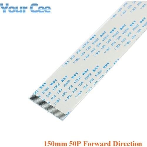 20pcs 150mm Length 50 Pins 0.5mm Pitch FFC FPC Ribbon Flat Cable Forward Direction For TTL Flex For Camera Touchpad Mouse Pad