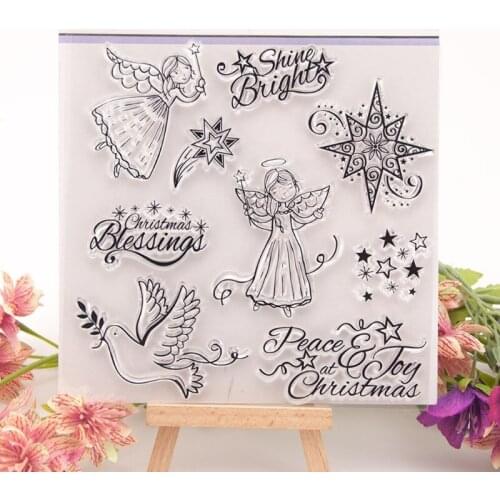 Christmas Blessing Silicone Seal Stamp DIY Album Scrapbooking Photo Card Decor M17D