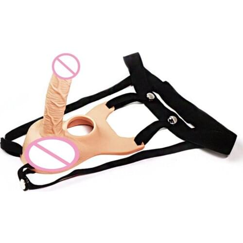 Leather Sex Pants Strap On Anal Dildo Butt Plug with Penis Hole for Couple Sex Toys for Men Women Gay Lesbian