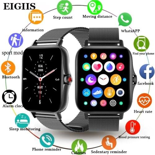 EIGIIS Smart Watch Men 1.69 Inch Full Touch Screen Receive/Make Call Heart Rate Monitor Women Smartwatch for xiaomi amazfit 2021