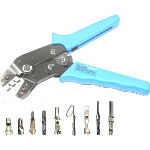 SN-01BM Crimp Tool for JST, ZH1.5, 2.0PH , XH2.54 2.54mm,EH, SM, & Servo Connectors For D-SUB Terminals Sq.mm 0.08-0.5 AWG28-22