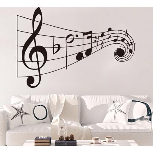Modern Music Score Note Wall Sticker Play Room Girl Room Paino Music Note Wall Decal Bedroom Vinyl Home Decor Art