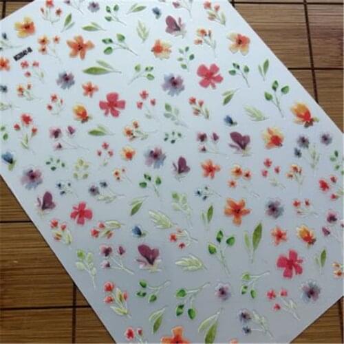 Japanese Style 3d DIY Light Traceless Nail Stickers Back Adhesive Paper Sticker for Nail Small Spring Flower Manicure Women Girl