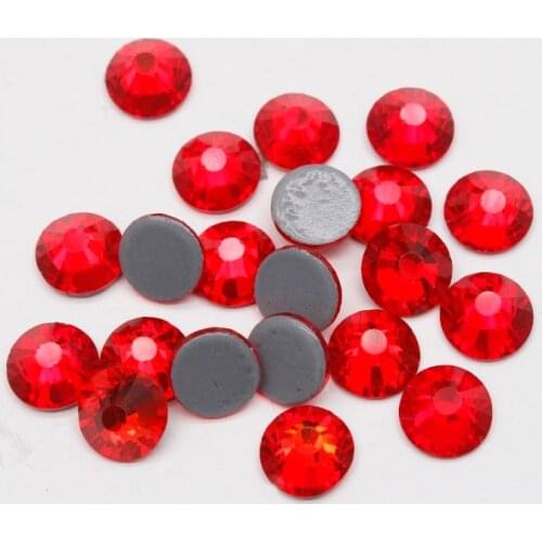 144pcs ss40 lt siam color Hotfix rhinestones Top quality Large size 8mm Flat back iron crystal