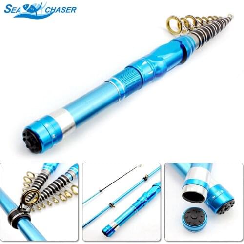 Ultra-short 1.5M 1.8M 2.1M Spinning Rod blue Carbon Fiber Telescopic Fishing Rod super hard Fishing Travel Rod