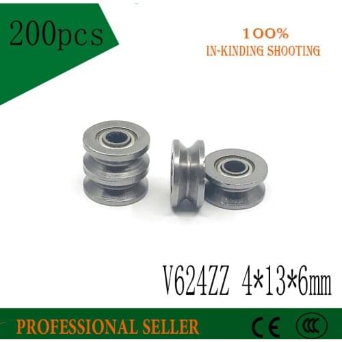 V624ZZ carbon steel V groove roller wheel ball bearings 4*13*6 mm embroidery machine pulley bearing V624 624VV