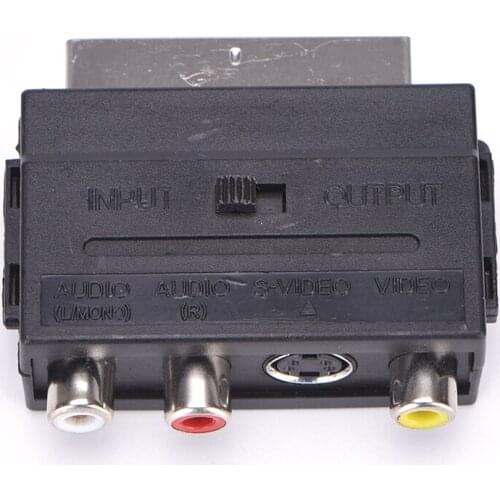 High Quality 21 Pins SCART Male Plug To 3 RCA Female AV TV Audio Video Adaptor Converter