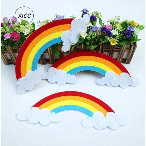 XICC Rainbow Cloud Nonwoven Felt Fabric Kindergarten Children Manual DIY Handmade Environment Wall Decoration Blackboard Sticker