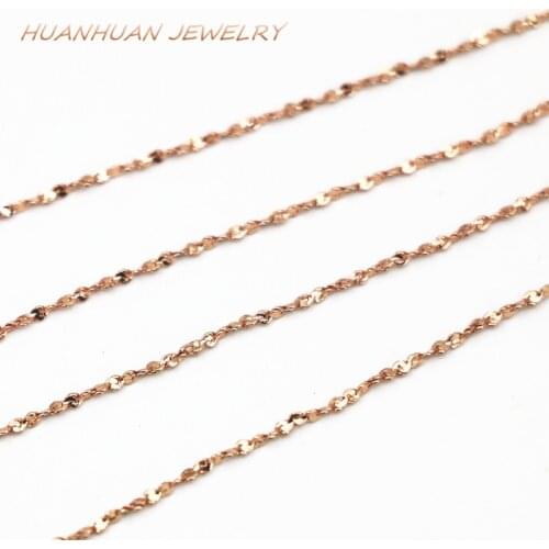 Link Chains Copper Stainless Steel Chain Necklace For Women 1mm Chokers Fit Diy Necklaces & Pendant Charms Jewelry 18inch B3369