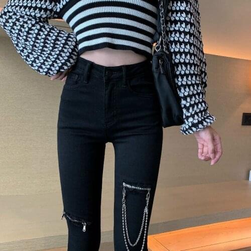 Women Pants 2021 Spring And Summer Black High-Waisted Trousers Womens Feet Fall Winter Cowboy Pants Pantalones De Mujer