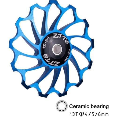 13T Mountain Bicycle Speed Regulator Aluminium Alloy Ceramic Bearing Rear Derailleur Guide Wheel Tooth Bearing Tension Wheel