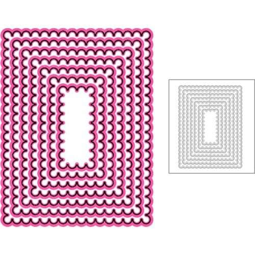 2020 New Rectangle Nesting Metal Cutting Dies For DIY Embossing Photo Frame Lace Greeting Card Paper Album Scrapbooking No Stamp