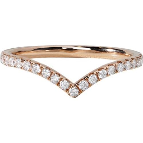 2021 New Trend 925 sterling silver Ring letter V shape Zircon crystal Frosty Style Elegant Girl Womens Party Jewelry Gift