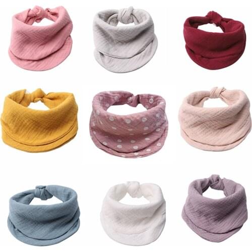 3pc Baby Bibs Newborn Boys Girls Bandana Cotton Soft Toddler Scarf Infant Saliva Towel Scarves Snap Button Gauze Triangle