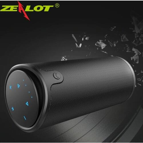 ZEALOT Official S8 Portable Speaker Tough Control Bluetooth Speakers HiFi 3D Stereo Wireless Subwoofer Support TF Card AUX