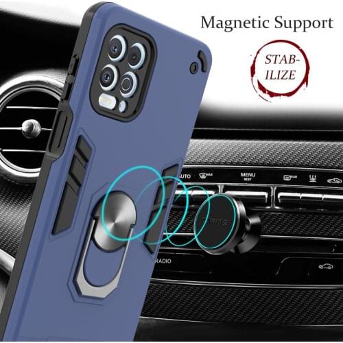 Armor Shockproof Case For Motorola Moto G100 Moto Edge S Magnetic Metal Ring Stand Soft TPU Bumper Hard PC Protective Back Cover