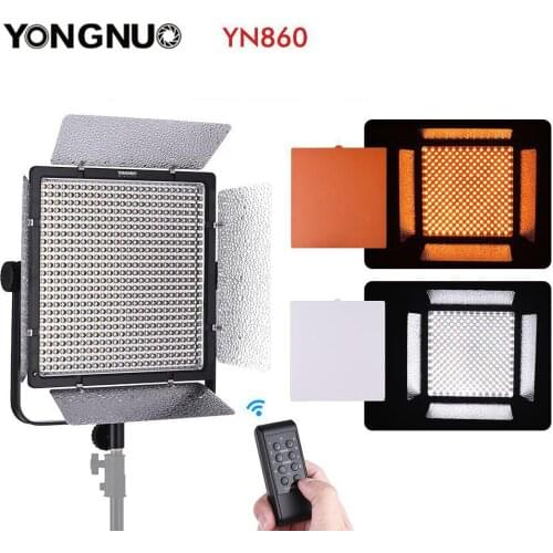 YongNuo YN860 5500K /3200-5500K Lamp Bi-Color Temperature Pro LED Video Light Fill Light CRI 95+ with CT Filters Video Light R42