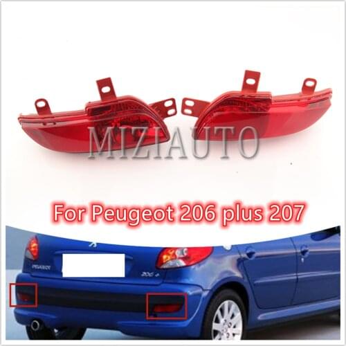 Rear bumper light brake light For Peugeot 206 plus 207 Warning Light Hatchback Sedan tail light without bulb Stop Lamp
