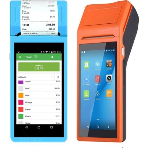 Google Play Android 8.1.0 PDA 3G WiFi 58mm Thermal Receipt Printer 1D 2D QR Camera Barcode Reader POS Terminal Handheld Device