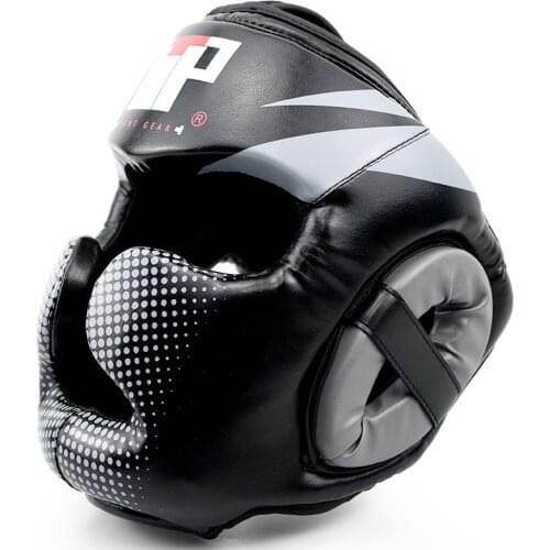 Good black boxing training Sanda protective gear helmet enclosed helmet MMA UFC Muay Thai fighting protective gear guard head