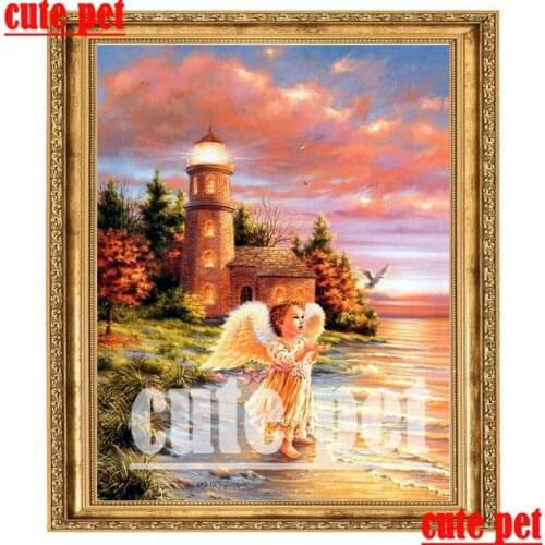 Cute pet Cross Stitch Diamond Painting Child angel Wallpaper Mosaic Diamond Embroidery Full Diamond Painting100%Resin Decor gift