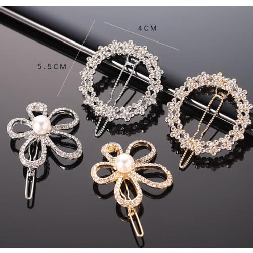 Fashion Hair Clip for Women Hairgrips Geometric Pearl Diamond Flowers Hair Clip Hairpins Hair Clips for Girls Hair Accessories