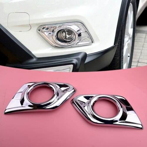 Chrome 2pcs Front Fog Light Lamp Cover Trim ABS Plastic fit for Nissan Rogue X-TRAIL 2014 2015 2016