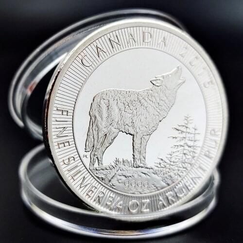 Wolf Coin Canadian Animal Commemorative Coin Wolf Coin Embossed Animal Coin Crafts Collection Home Decoration