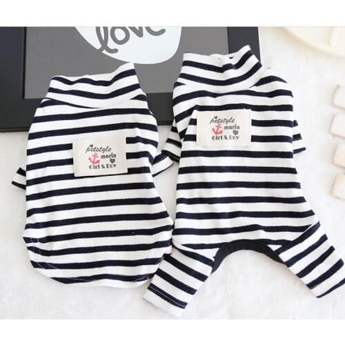 Striped Pet Dog Clothes Winter Warm Dog Bathrobe Jumpsuits Rompers Dog Pajamas Hoodies Clothing For Dogs Cat Puppy Teddy