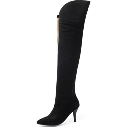 Big Size Pointed boots thigh high boots knee high boots over the knee boots women ladies boots shoes woman winter boots women