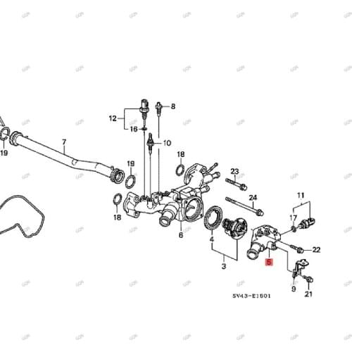 Car Coolant thermostat seat Thermostat seat Engine cooler temperature controller hon daa cco rdWater pump thermostat seat