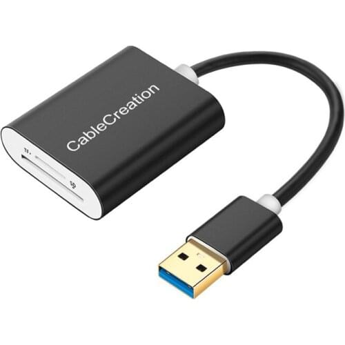 USB 3.0 Memory Card Reader,USB to Dual Slot Card Adapter for TF,SD,SDXC,SDHC,MMC,RS-MMC,Micro SDXC,Micro SD,Micro SDHC,UHS-I Car