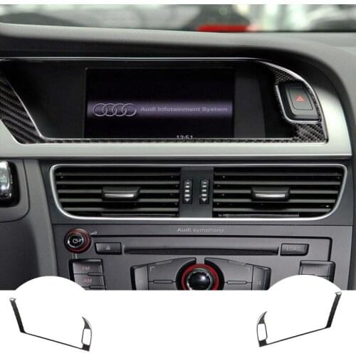 Interior Carbon Fiber GPS Navigator Outer Frame Decor Cover for Audi A4 B8 2009 2010 2011 2012 2013 2014-2016 car Accessories