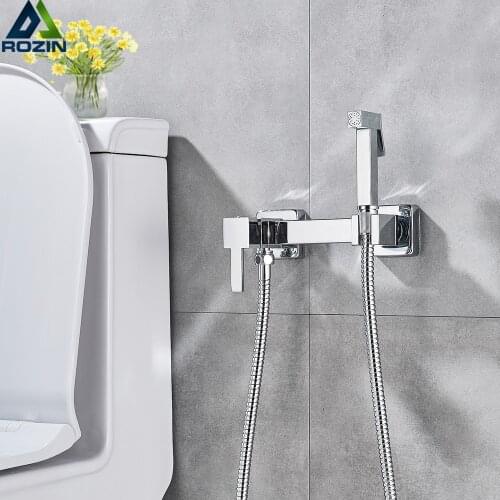 Bright Chrome Bidet Faucet Handheld Toilet bidet sprayer set Self cleaning Hand Bidet faucet Bathroom hand sprayer shower head