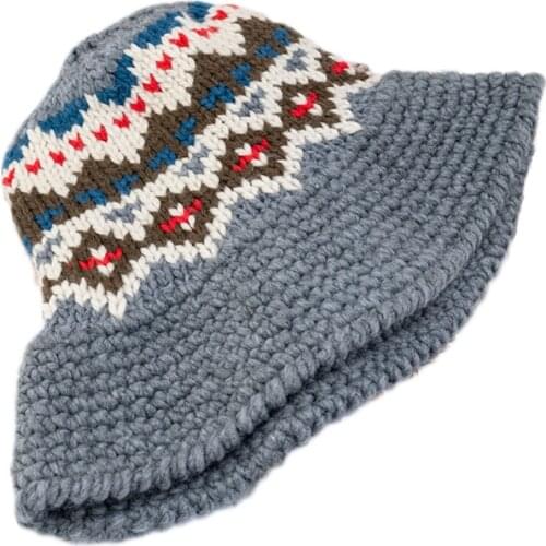 Women Fisherman Hat Autumn Winter Solid Color Wool Fisherman Cap Stitching Color Street Outdoor Keep Warm Windproof Hats TG0144