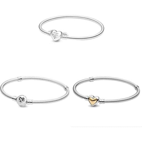 Original 925 Sterling Silver Pan Bracelet Mothers Day Love Bracelet Suitable for Women Beaded Diy Fashion Jewelry